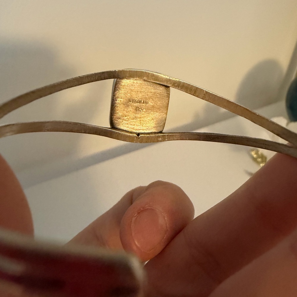 Turquoise & Sterling Silver Cuff - Picture 10 of 11